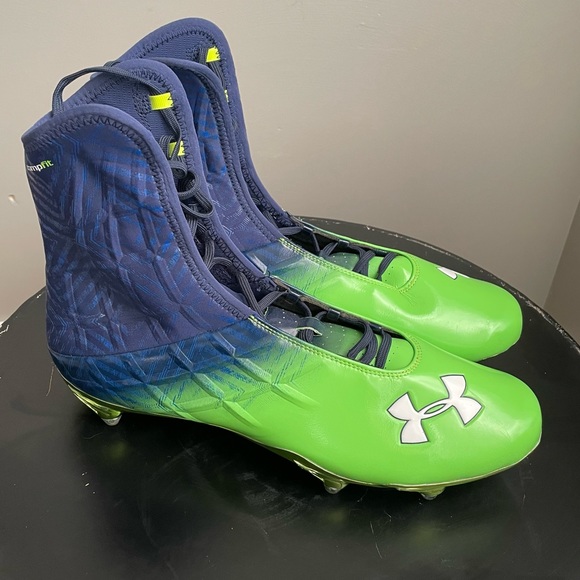 Under Armour Team Highlight MC Men US 15 Blue Green Cleats 1237036-414 NEW - Picture 2 of 11